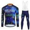 Set Langarmtrikot + Trägerhose Lange Winter Thermal Fleece Astana Qazaqstan 2024